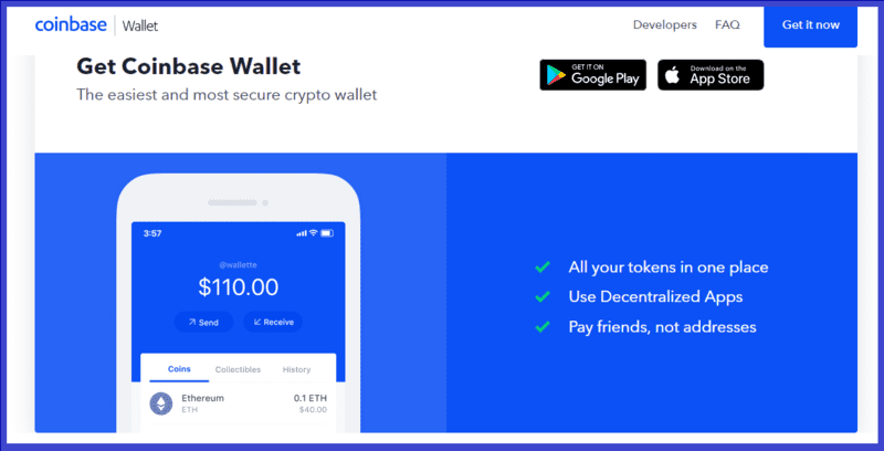 Coinbase Wallet похож на кошельки для криптовалют MetaMask или Trust Wallet