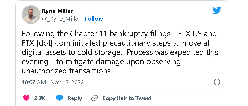 Сообщение Миллера в Twitter. Обзор биткоин миксер mixer.money
