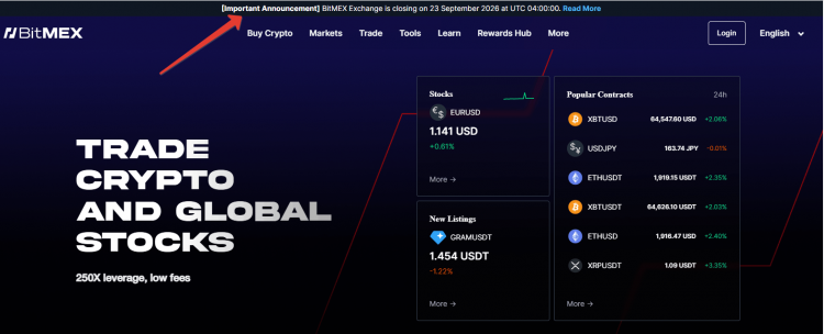 BitMEX shutdown